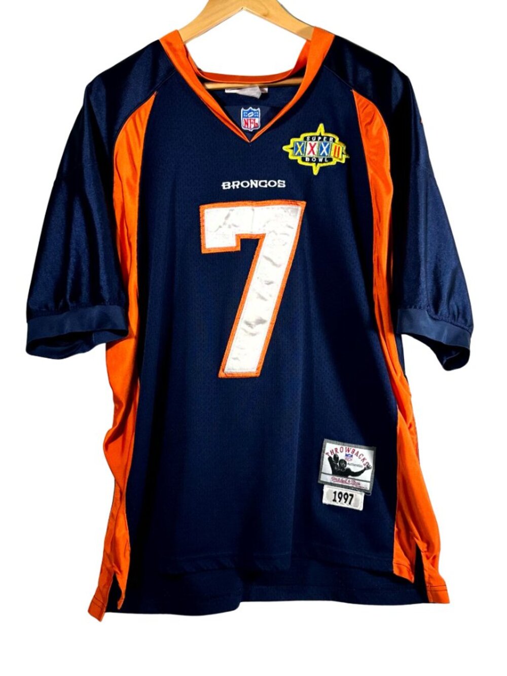Mitchell & Ness John Elway #7 Broncos 1997 Super Bowl XXXII Jersey XL